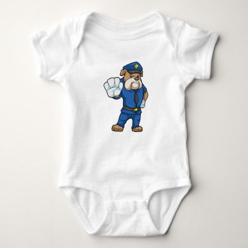 Dog as Police officer with Police uniform Baby Bodysuit