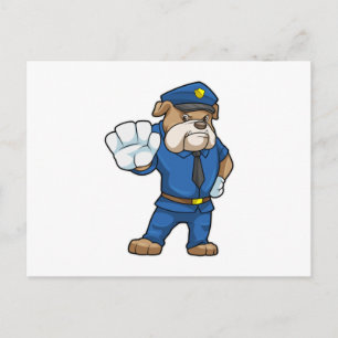 Dog as Police officer with Police uniform Postcard