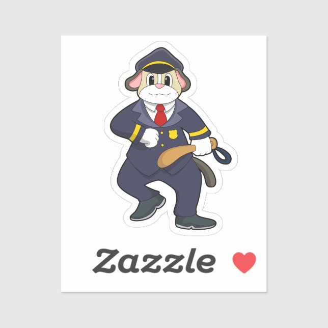 Dog as Police officer with Police uniform Sticker (Sheet)