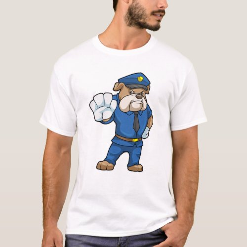 Dog as Police officer with Police uniform T_Shirt