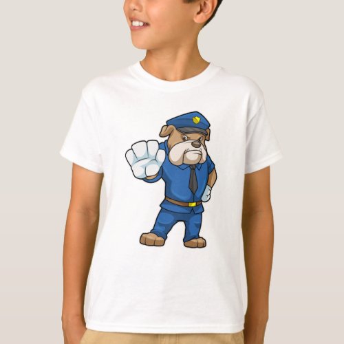 Dog as Police officer with Police uniform T_Shirt