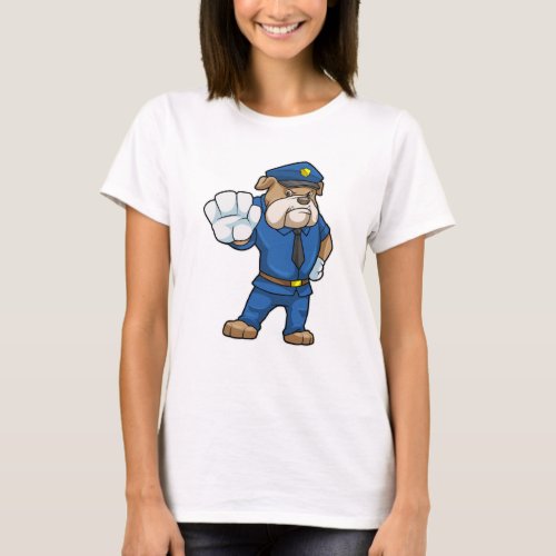 Dog as Police officer with Police uniform T_Shirt