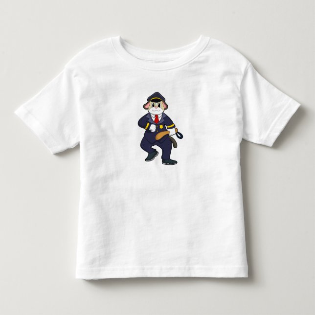 Dog as Police officer with Police uniform Toddler T-shirt (Front)