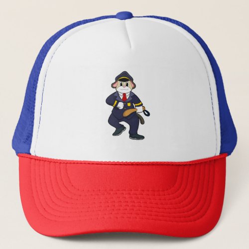 Dog as Police officer with Police uniform Trucker Hat