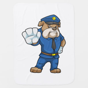 Dog as Police officer with Uniform Baby Blanket