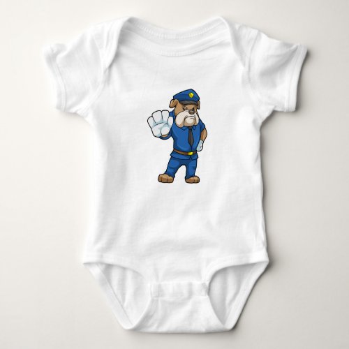 Dog as Police officer with Uniform Baby Bodysuit