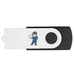 Dog as Police officer with Uniform Flash Drive