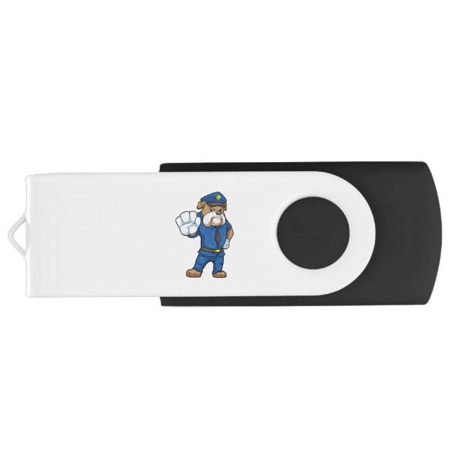 Dog as Police officer with Uniform Flash Drive (Back)