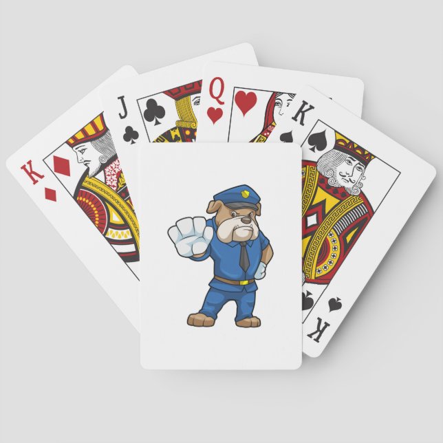 Dog as Police officer with Uniform Poker Cards (Back)