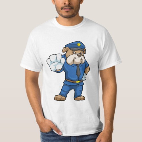 Dog as Police officer with Uniform T_Shirt