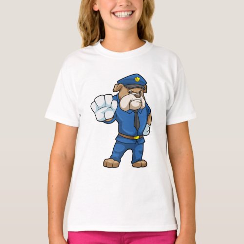 Dog as Police officer with Uniform T_Shirt