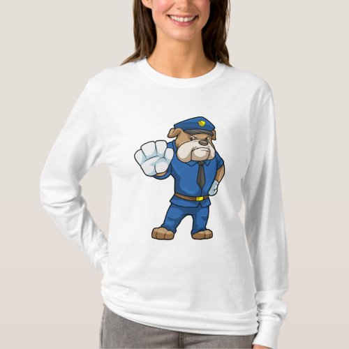 Dog as Police officer with Uniform T_Shirt