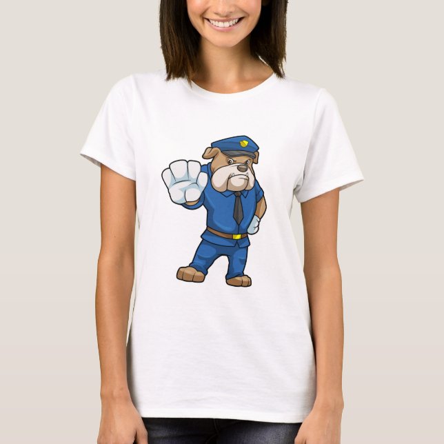 Dog as Police officer with Uniform T-Shirt (Front)