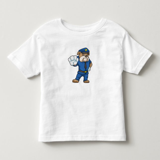 Dog as Police officer with Uniform Toddler T-shirt (Front)