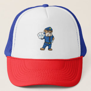 Dog as Police officer with Uniform Trucker Hat