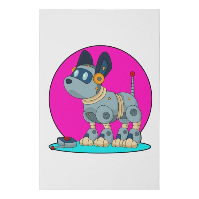 Dog as Robot Faux Canvas Print (Front)
