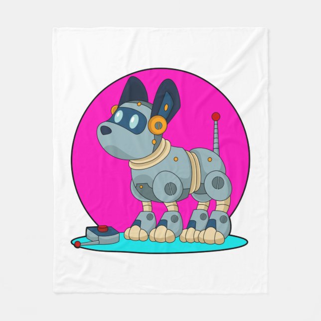 Dog as Robot Fleece Blanket (Front)