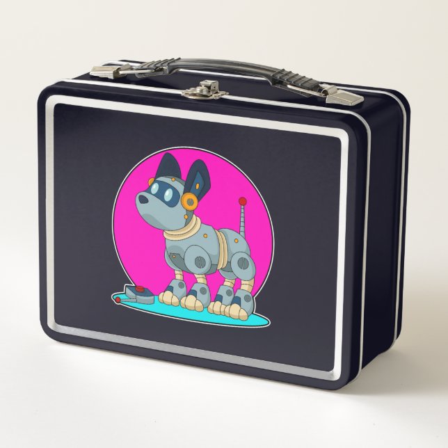 Dog as Robot Metal Lunch Box (Front)