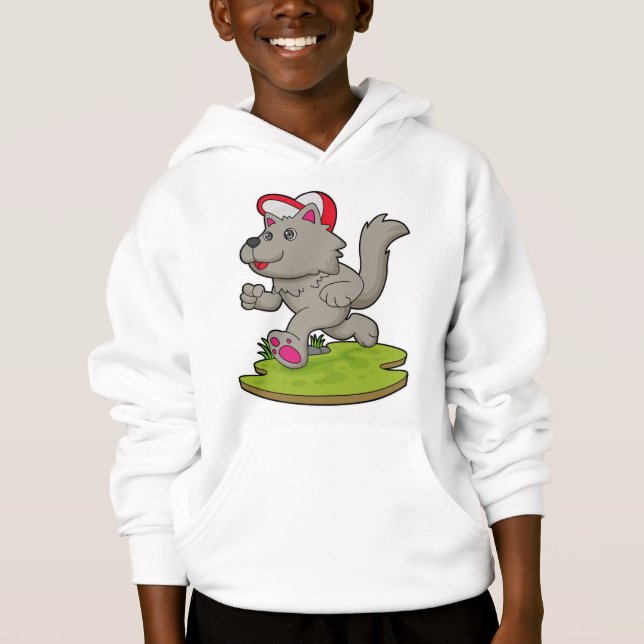 Dog as Runner with Cap Hoodie (Front)