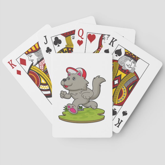 Dog as Runner with Cap Poker Cards (Back)