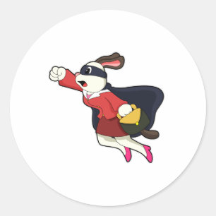 Dog as Secretary Superhero Classic Round Sticker