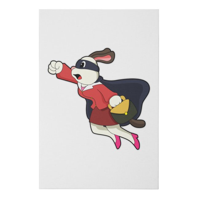 Dog as Secretary Superhero Faux Canvas Print (Front)