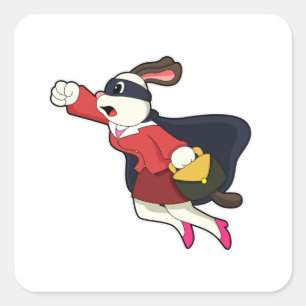 Dog as Secretary Superhero Square Sticker