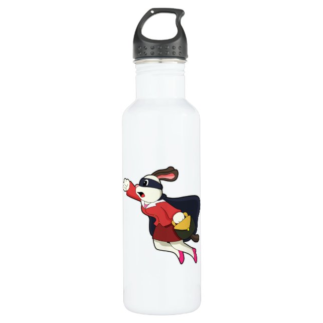 Dog as Secretary Superhero Stainless Steel Water Bottle (Front)