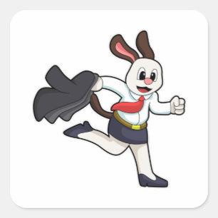 Dog as Secretary with Skirt Square Sticker