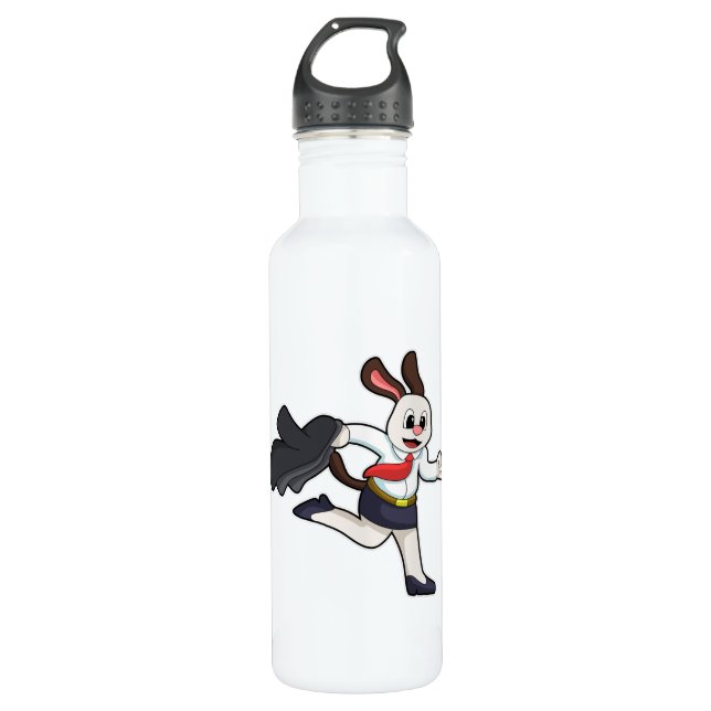 Dog as Secretary with Skirt Stainless Steel Water Bottle (Front)