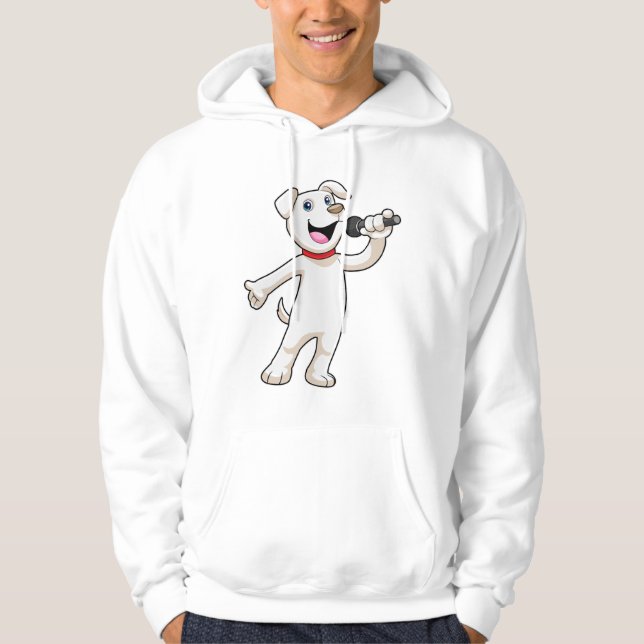 Dog as Singer with Microphone Hoodie (Front)