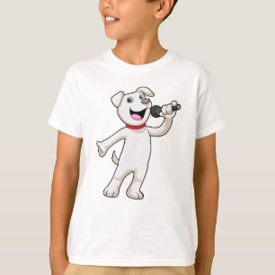 Dog as Singer with Microphone T-Shirt