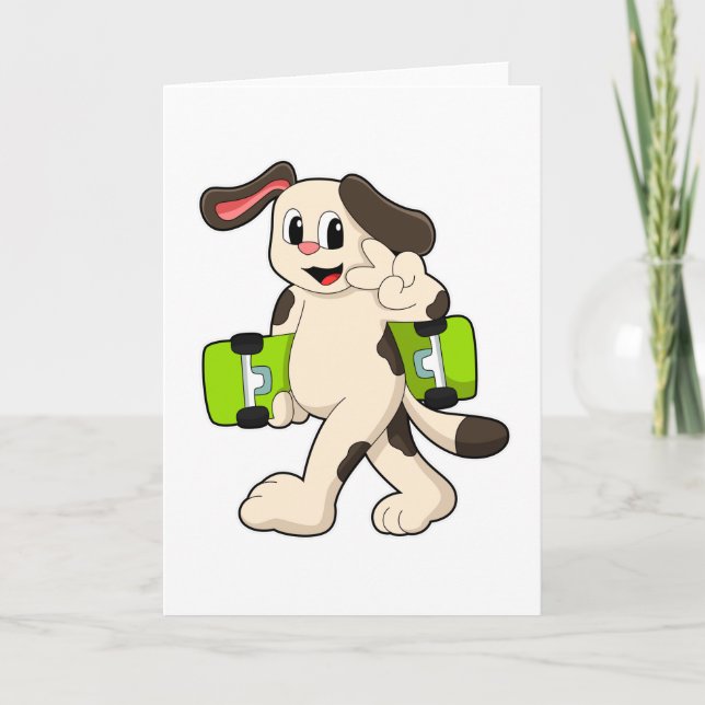 Dog as Skater with Skateboard Card (Front)