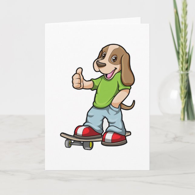 Dog as Skater with Skateboard Card (Front)