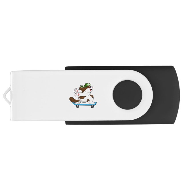 Dog as Skater with Skateboard Flash Drive (Back)