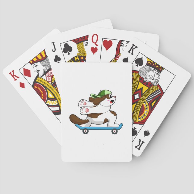 Dog as Skater with Skateboard Poker Cards (Back)