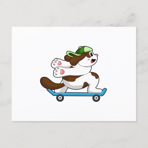 Dog as Skater with Skateboard Postcard