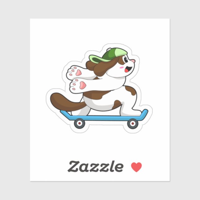 Dog as Skater with Skateboard Sticker (Sheet)