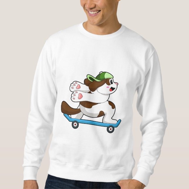 Dog as Skater with Skateboard Sweatshirt (Front)
