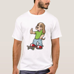 Dog as Skater with Skateboard T-Shirt