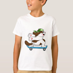 Dog as Skater with Skateboard T-Shirt