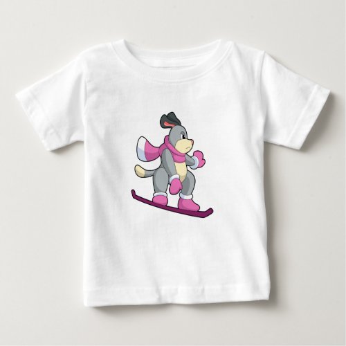 Dog as Snowboarder with Sonowboard Baby T_Shirt