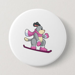 Dog as Snowboarder with Sonowboard Button