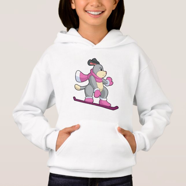 Dog as Snowboarder with Sonowboard Hoodie (Front)