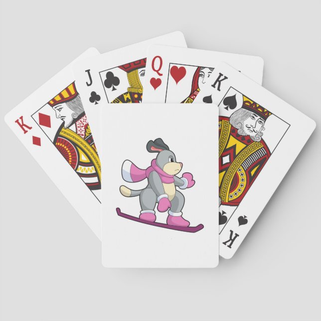 Dog as Snowboarder with Sonowboard Poker Cards (Back)