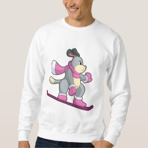 Dog as Snowboarder with Sonowboard Sweatshirt