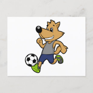 Dog as Soccer player at Soccer Postcard