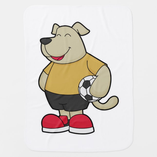 Dog as Soccer player with Soccer ball Baby Blanket (Front)