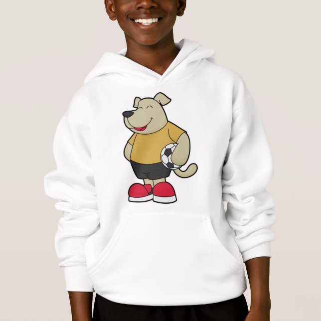 Dog as Soccer player with Soccer ball Hoodie (Front)