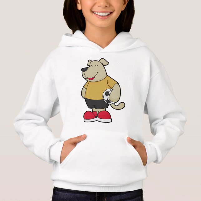 Dog as Soccer player with Soccer ball Hoodie (Front)